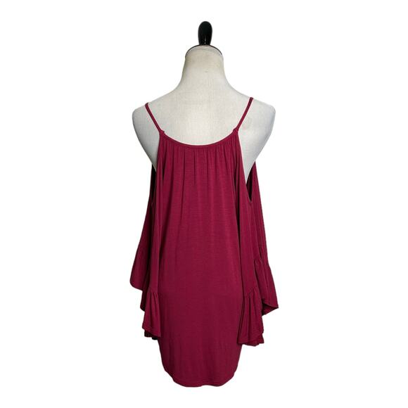 James & Joy red cold shoulder tunic top size Small - Picture 2 of 11